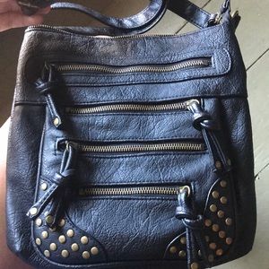 Multiple Zip Black Crossbody Icing